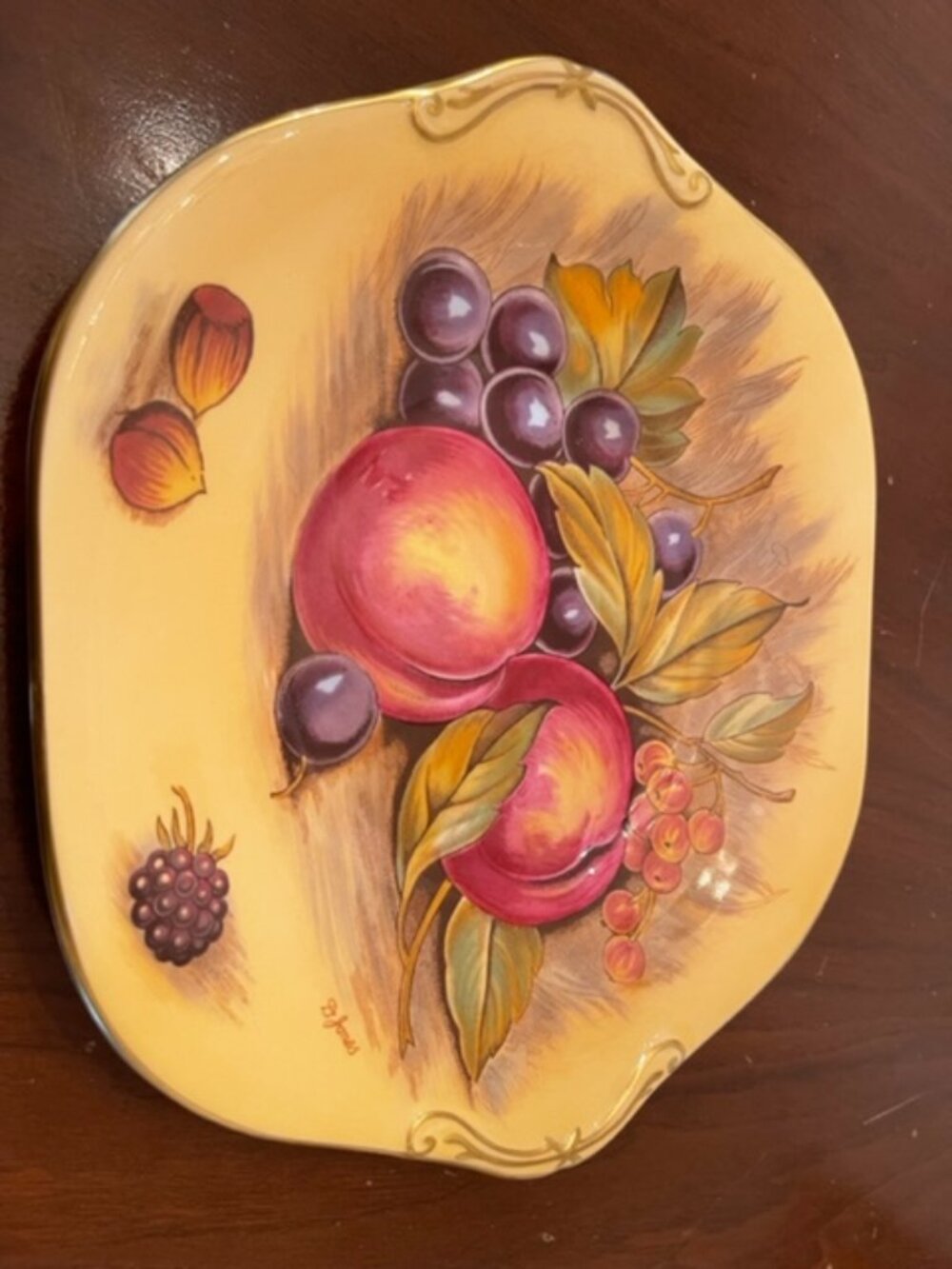 Aynsley Orchard Gold Fine Bone China cake platter